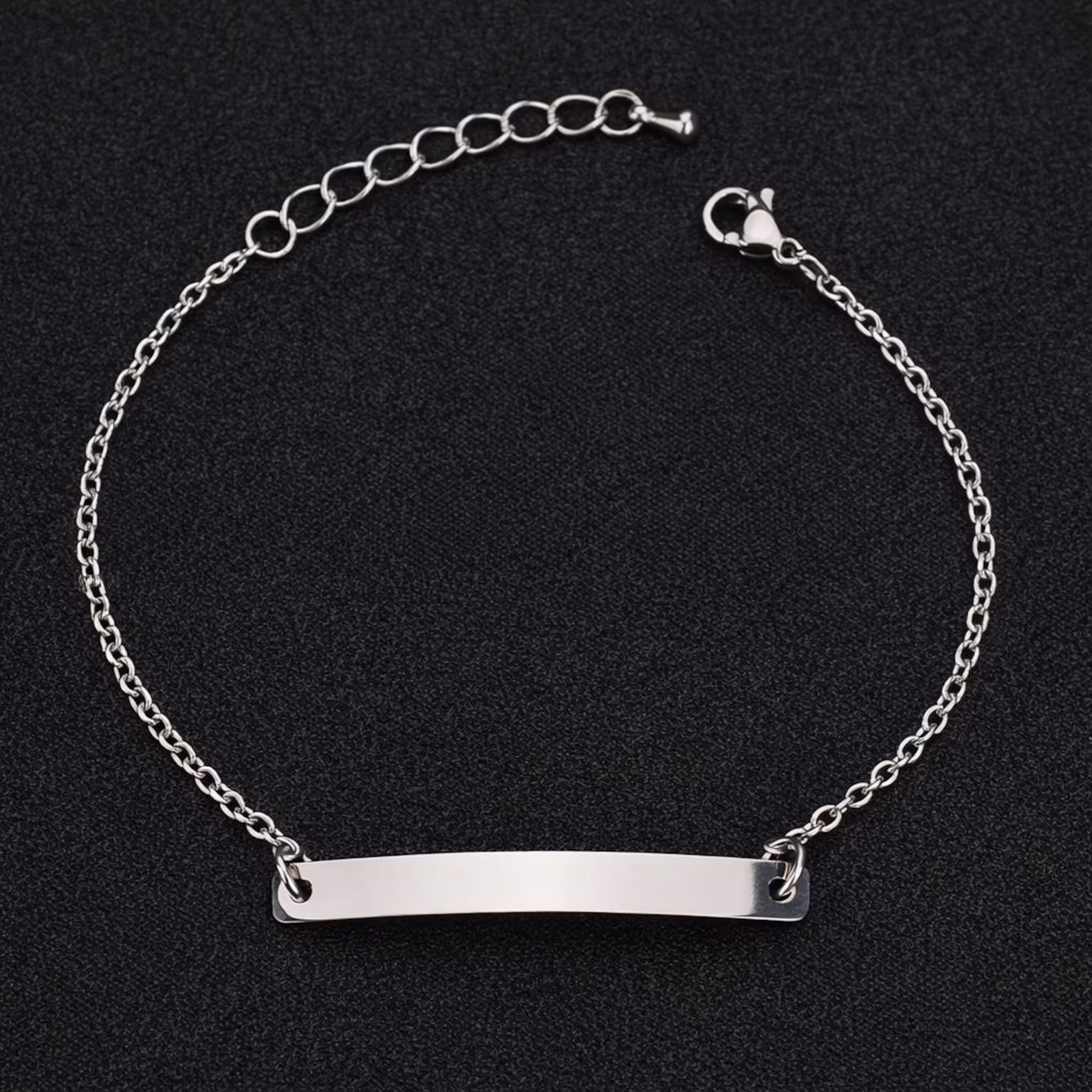 A Picture of Our Womens Engravable Bracelet in Stainless Steel Silver